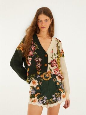 FARM RIO Mixed Nature Knit Cardigan